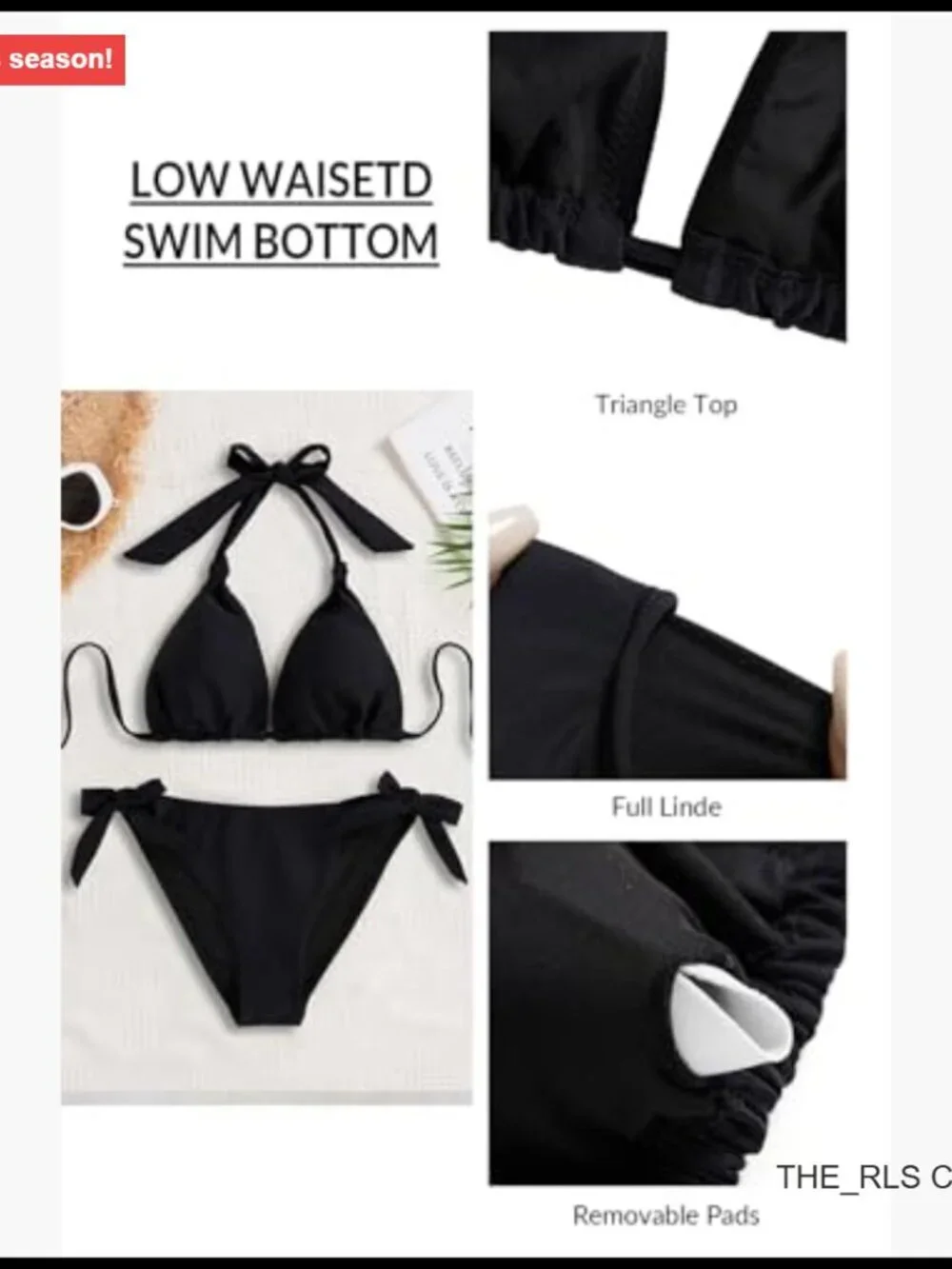 Halter Bikini Set Two Piece Triangle Swimsuit Tie Bathing Suit
